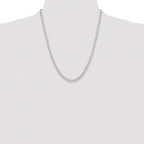 Sterling Silver Rhodium-plated Polished 4mm Round Box Chain