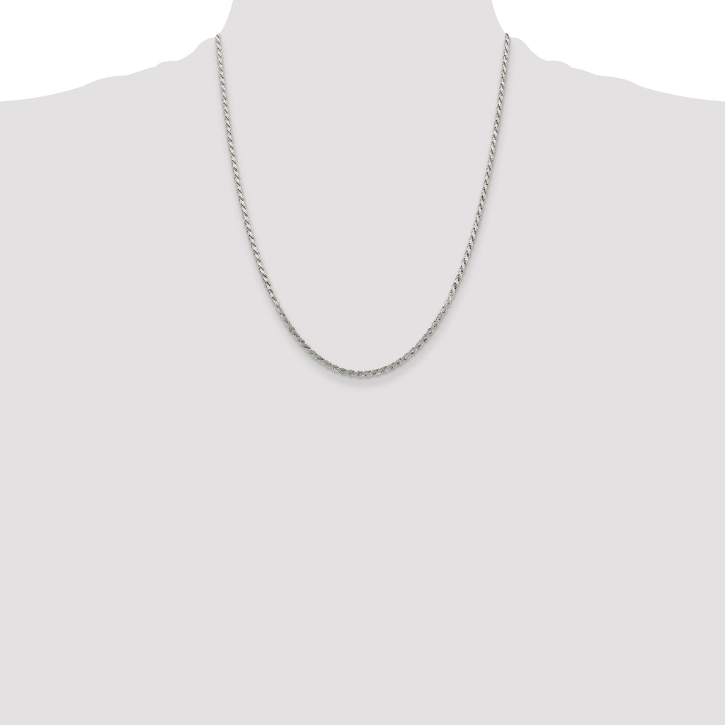 Sterling Silver 2.25mm Flat Rope Chain