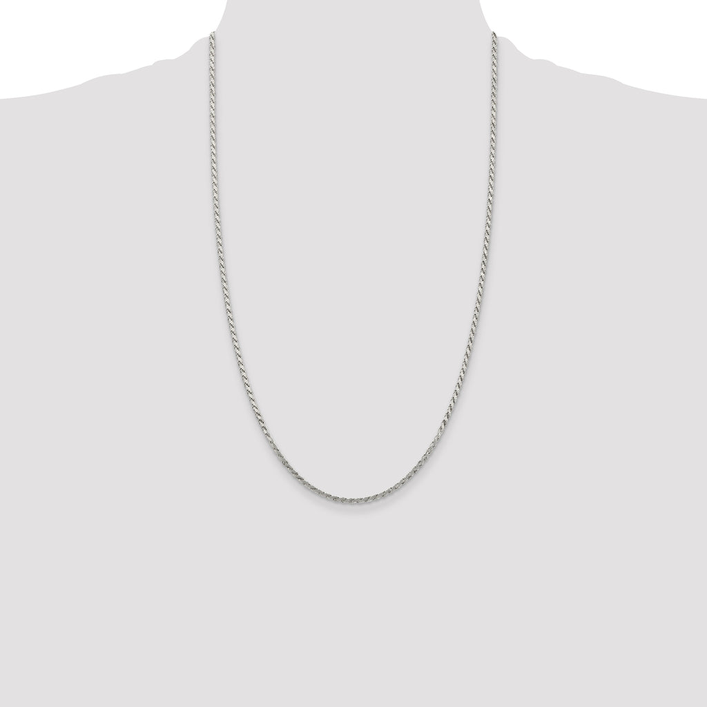 Sterling Silver 2.25mm Flat Rope Chain