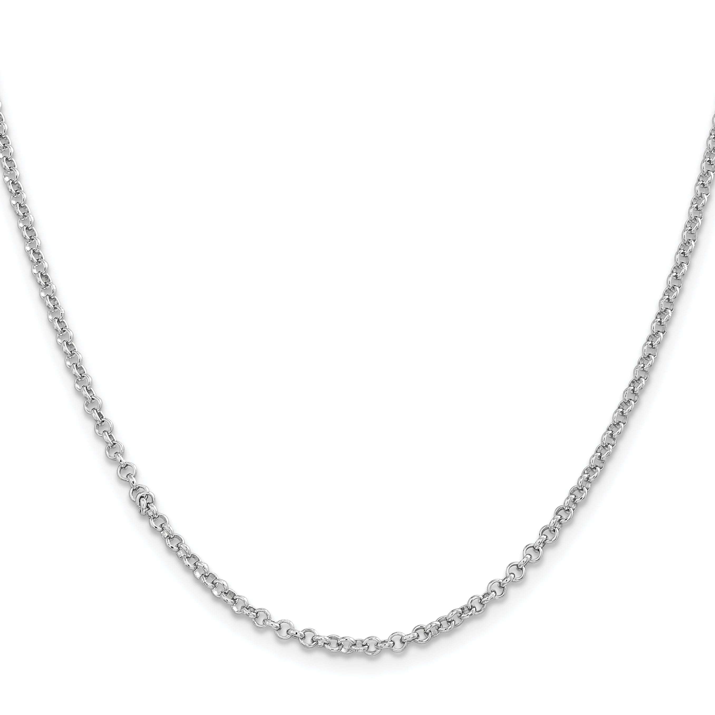 Sterling Silver Rhodium-Plated Rolo Chain Necklace 2.8mm Secondary image