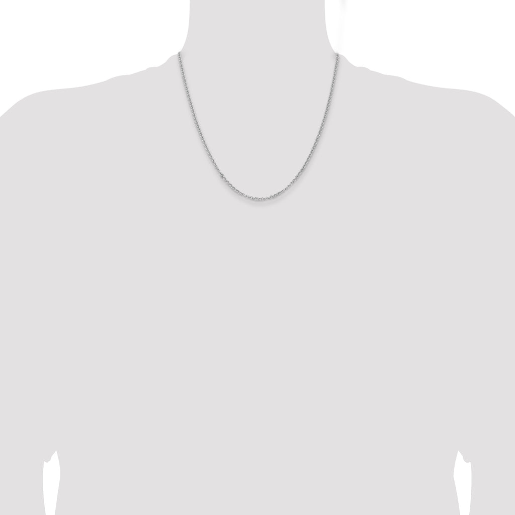 Sterling Silver Rhodium-plated 2.8mm Rolo Chain