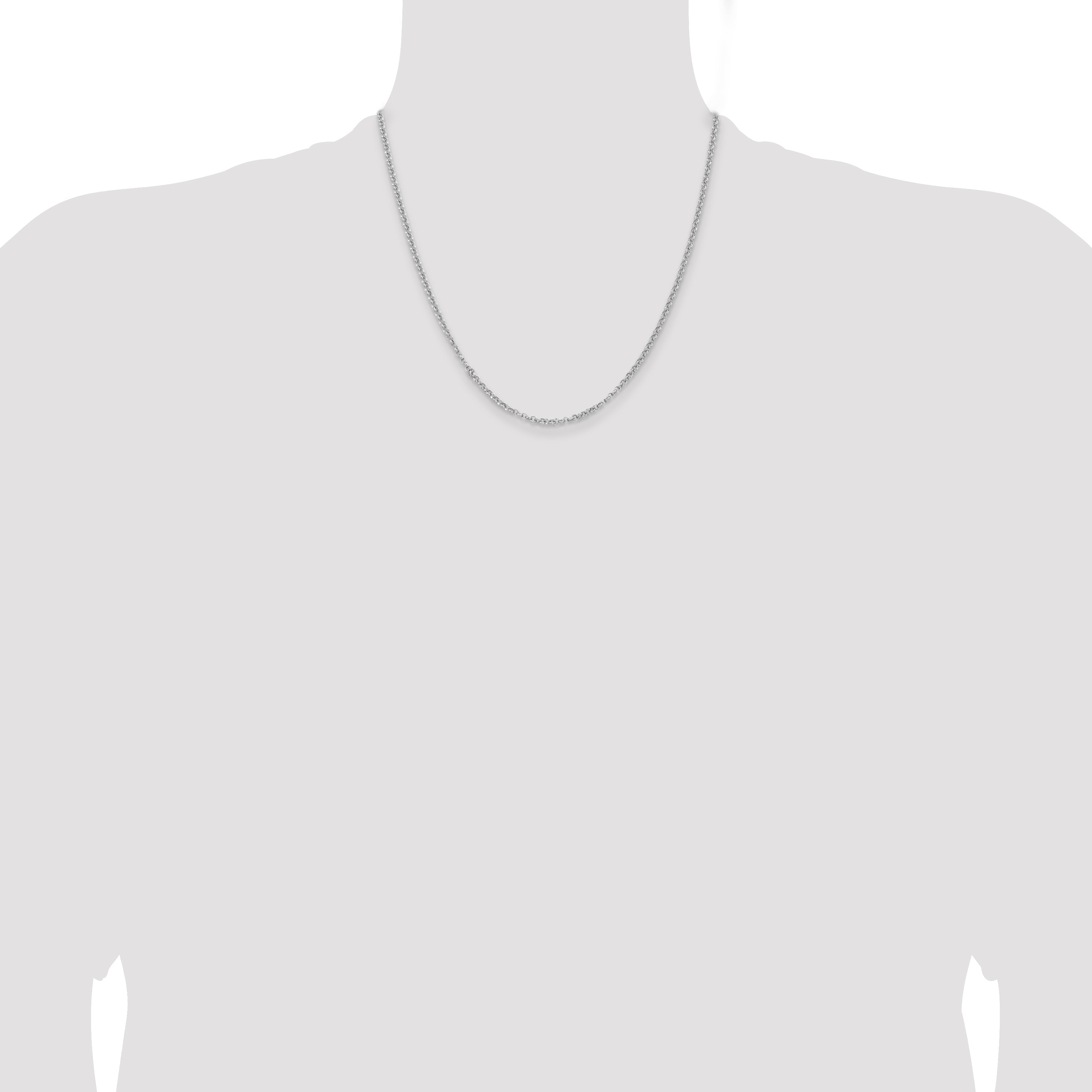 Sterling Silver Rhodium-plated 2.8mm Rolo Chain