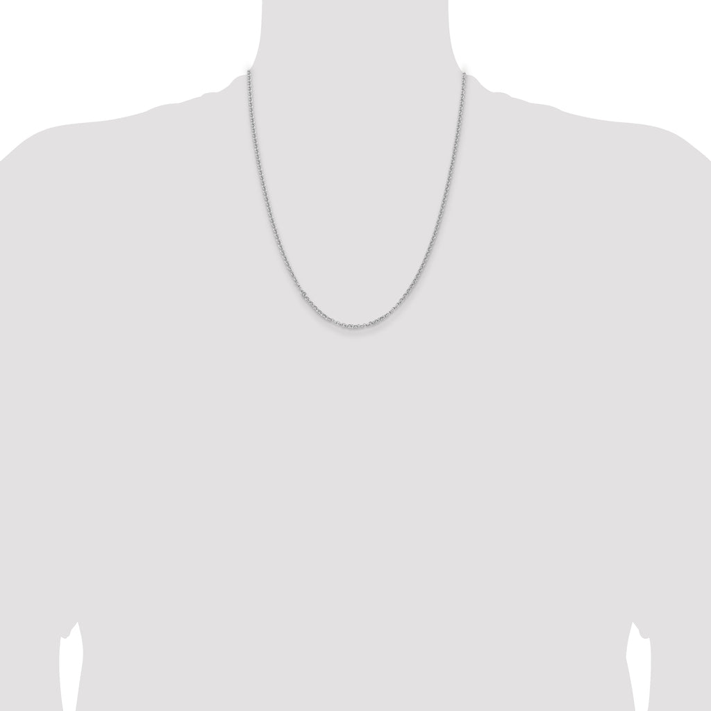 Sterling Silver Rhodium-Plated Rolo Chain Necklace 2.8mm