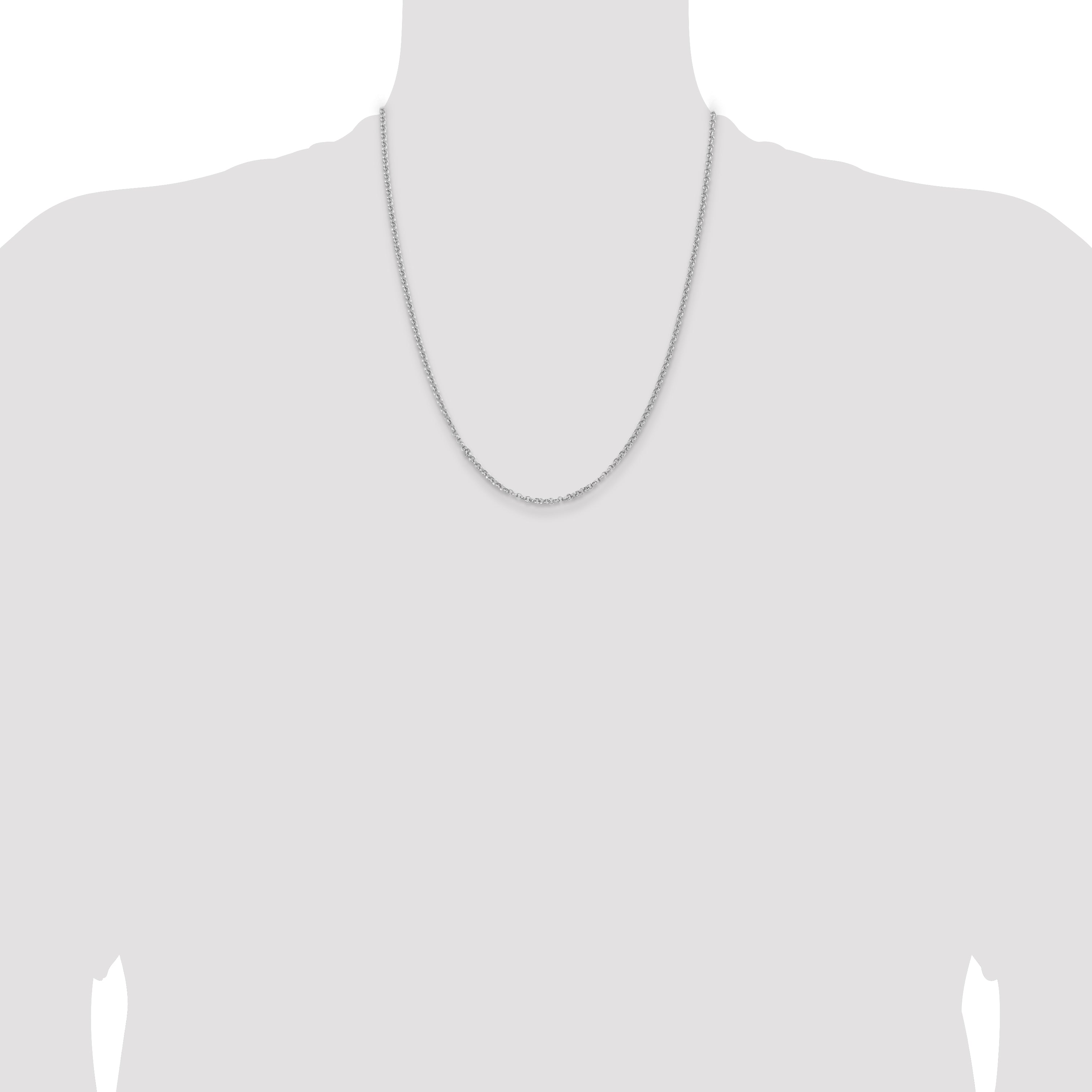 Sterling Silver Rhodium-Plated Rolo Chain Necklace 2.8mm