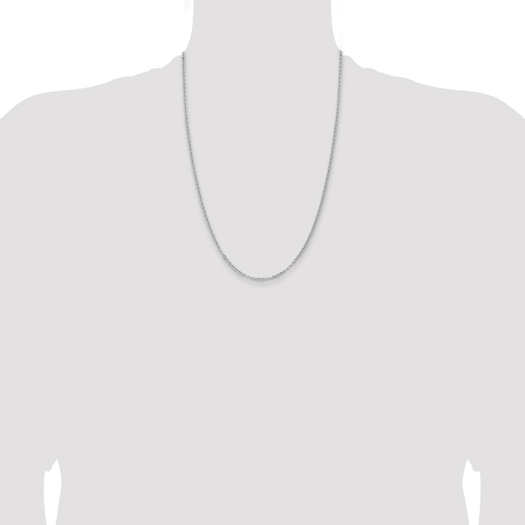 Sterling Silver Rhodium-plated 2.8mm Rolo Chain
