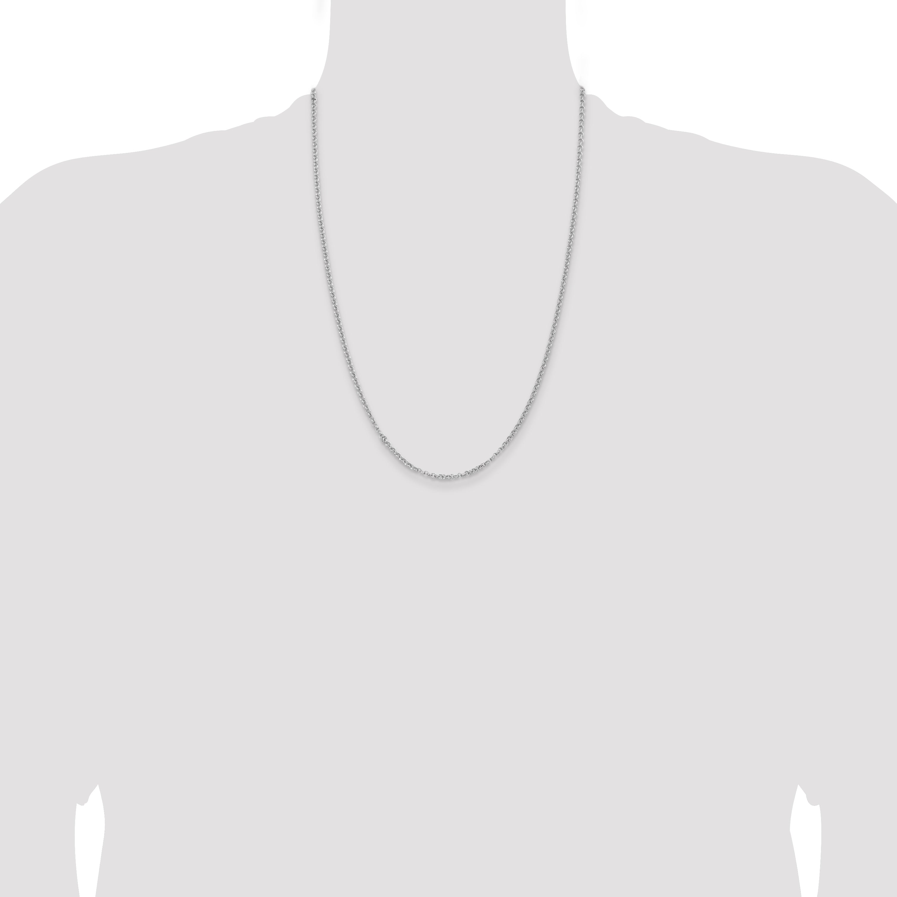 Sterling Silver Rhodium-plated 2.8mm Rolo Chain