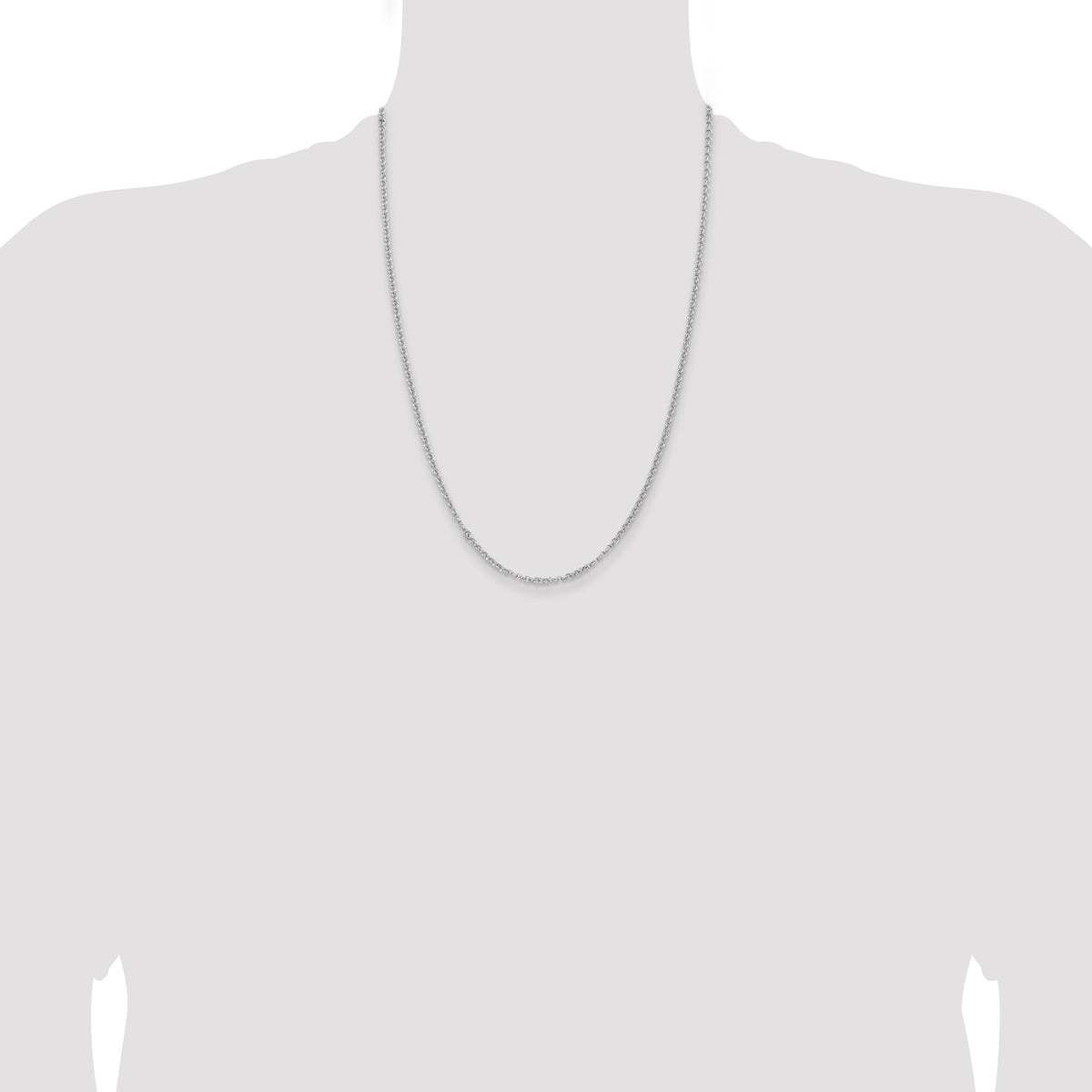 Sterling Silver Rhodium-plated 2.8mm Rolo Chain