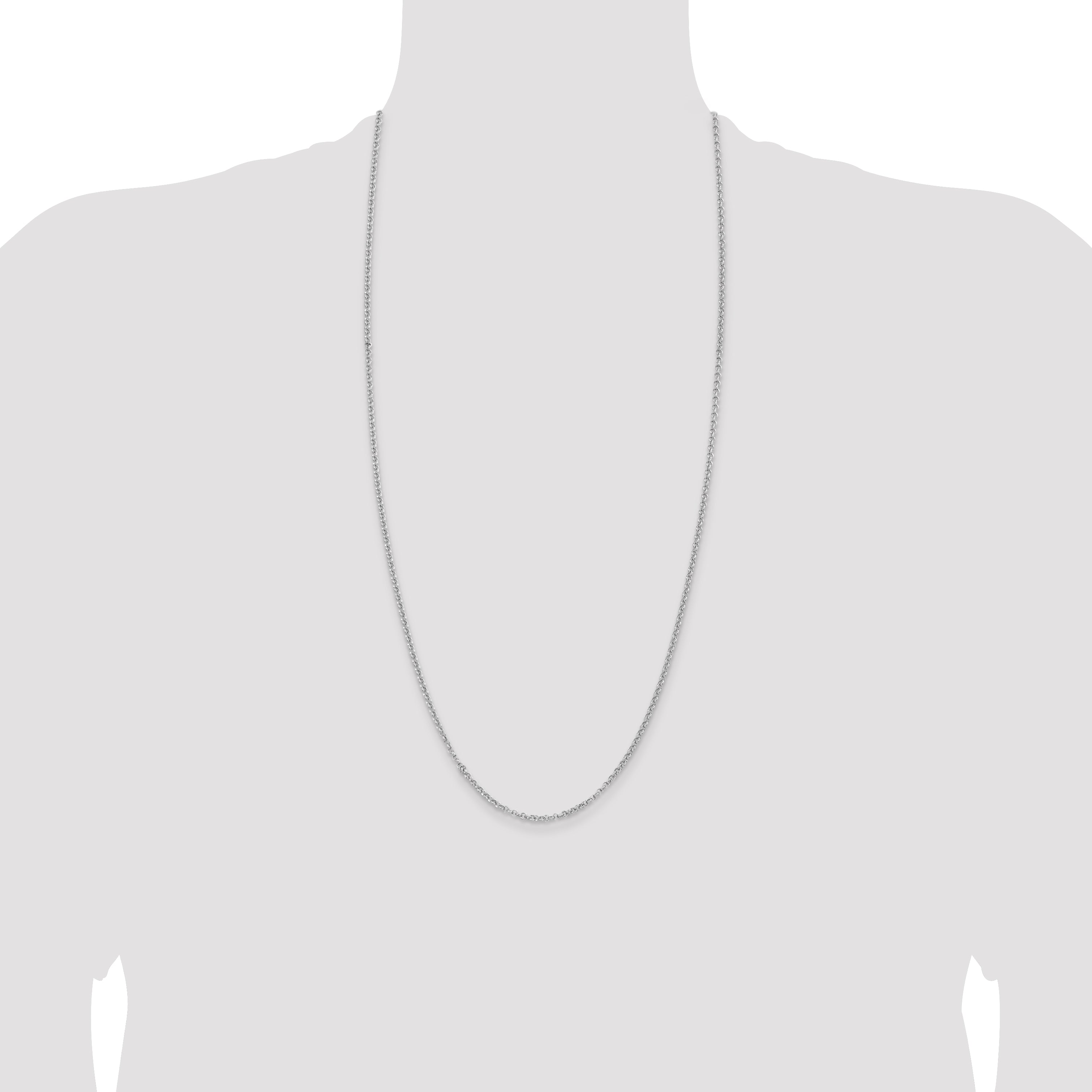 Sterling Silver Rhodium-plated 2.8mm Rolo Chain
