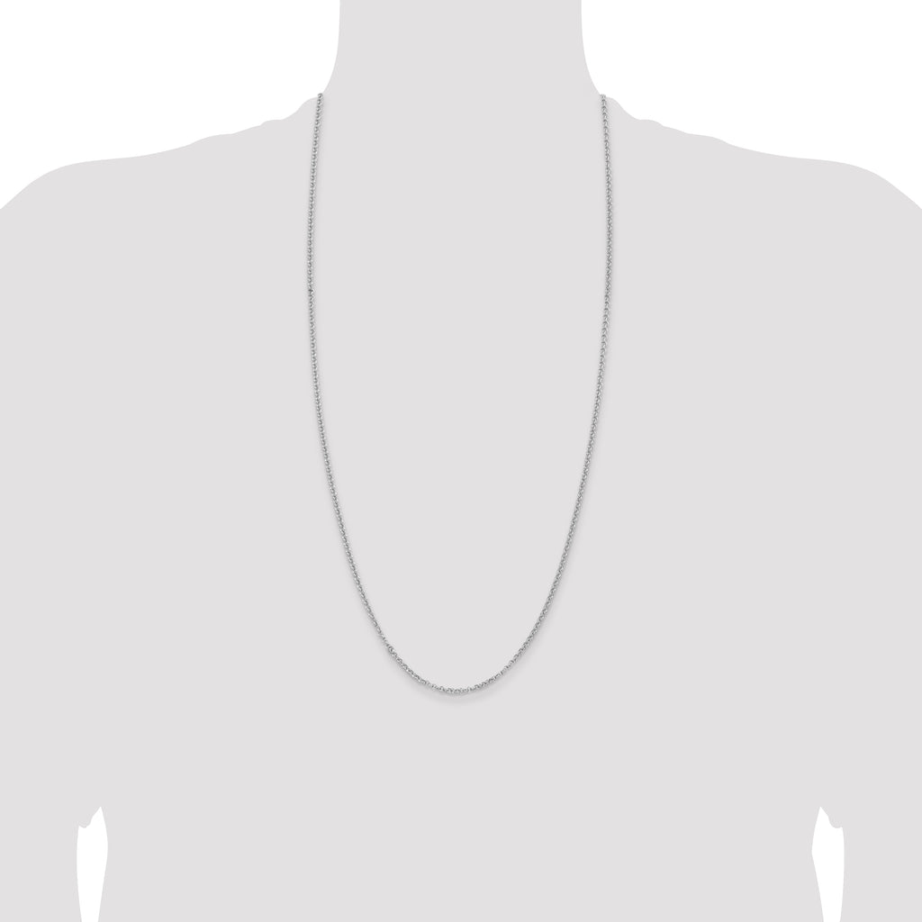 Sterling Silver Rhodium-plated 2.8mm Rolo Chain