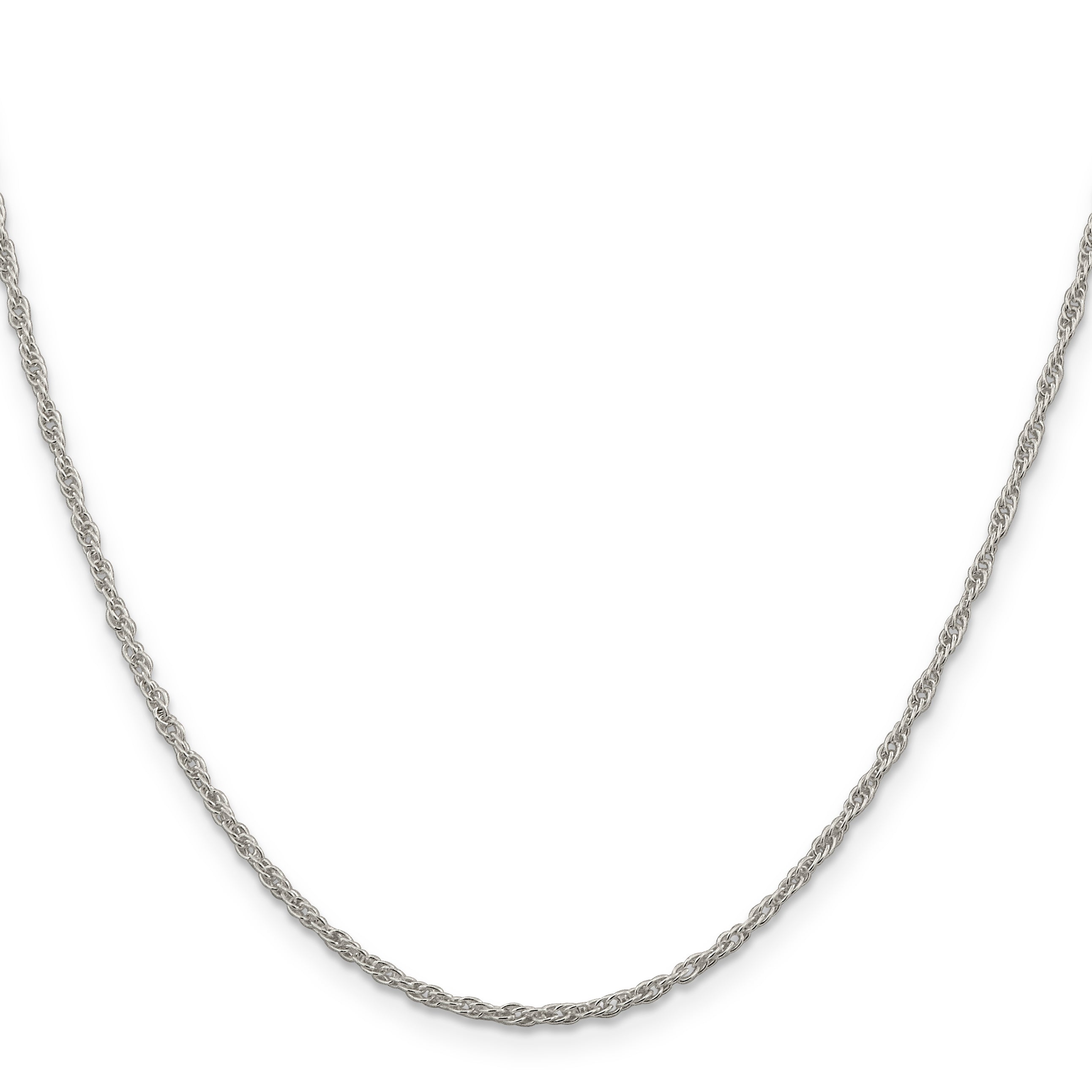 Sterling Silver 1.95mm Loose Rope Chain With 4in ext.