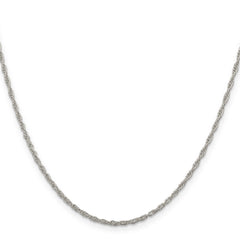 Sterling Silver 1.95mm Loose Rope Chain With 4in ext.