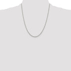 Sterling Silver 1.95mm Loose Rope Chain With 4in ext.