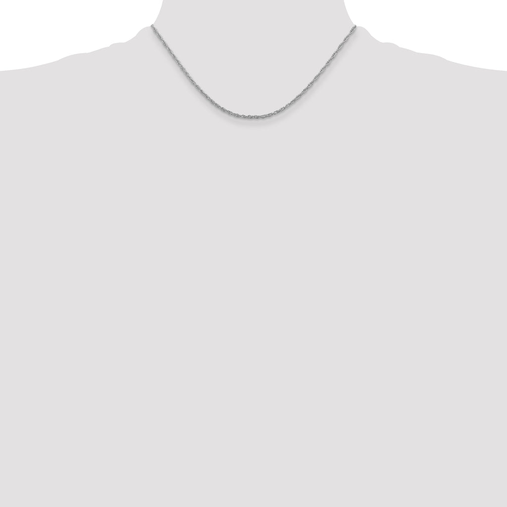 Sterling Silver Rhodium-plated 2mm Loose Rope Chain