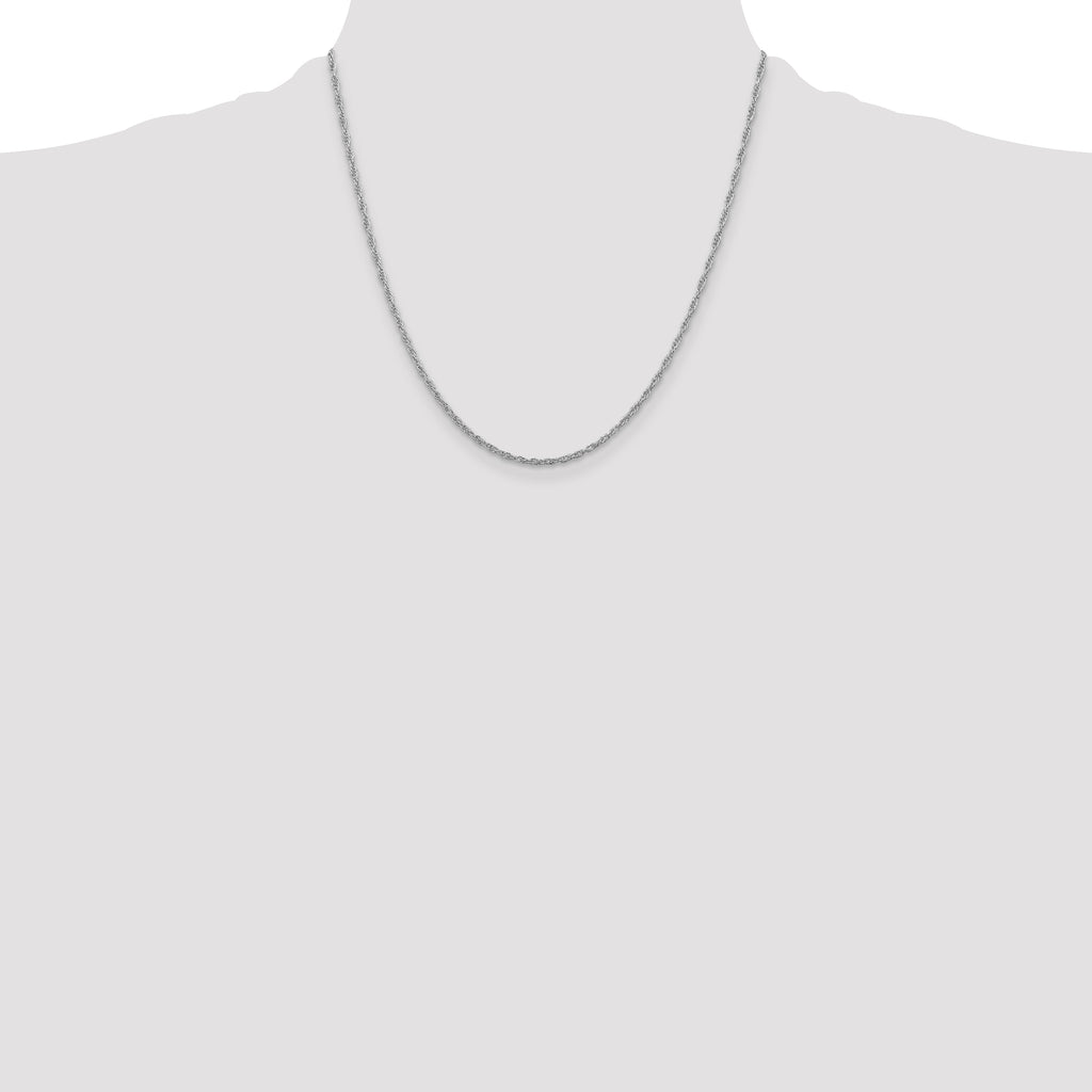 Sterling Silver Rhodium-plated 2mm Loose Rope Chain
