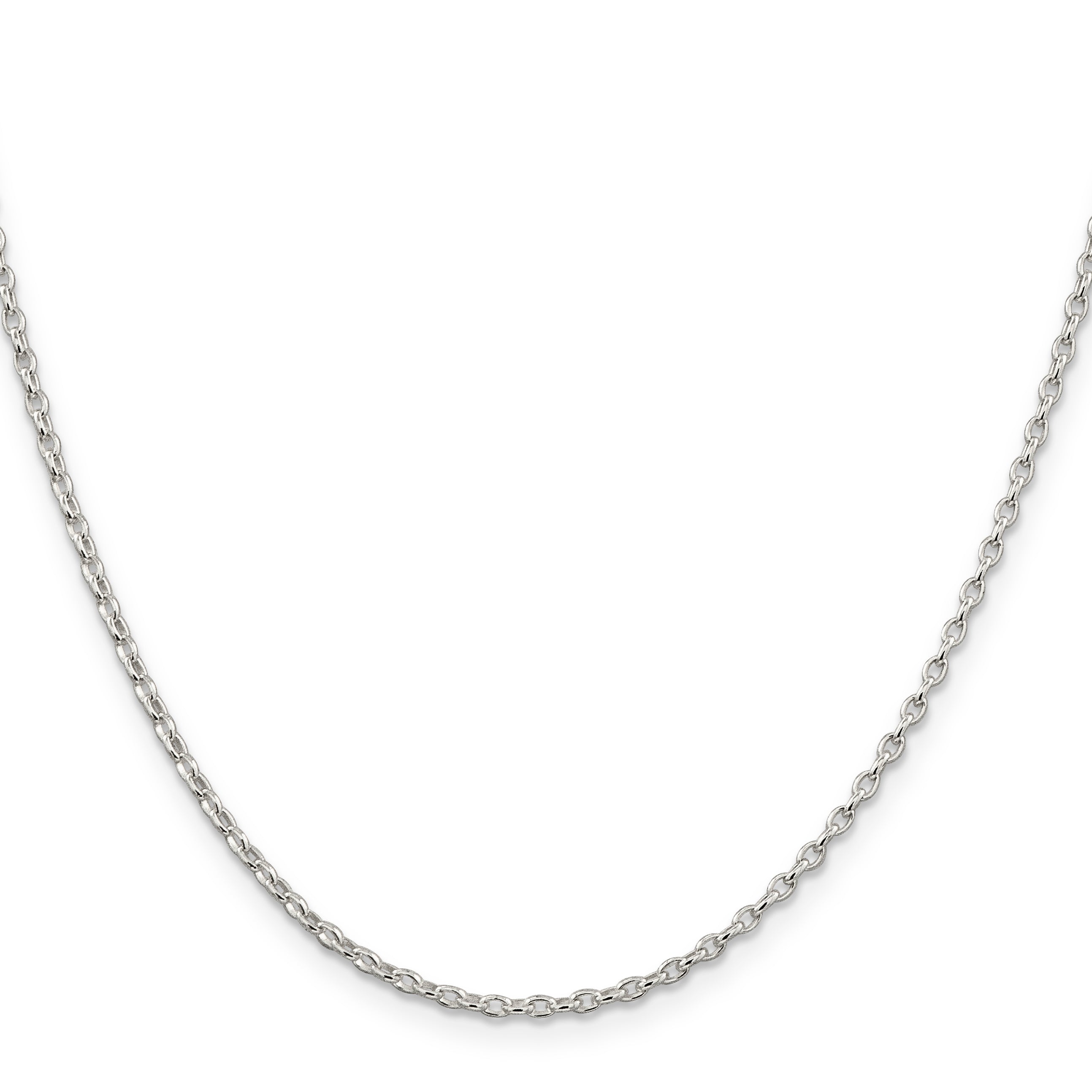 Oval Fancy Rolo Chain Necklace in Sterling Silver Secondary image