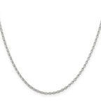 Sterling Silver 1.6mm Oval Fancy Rolo Chain With 4in ext.