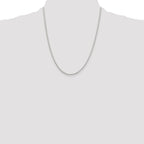 Sterling Silver 1.6mm Oval Fancy Rolo Chain With 4in ext.