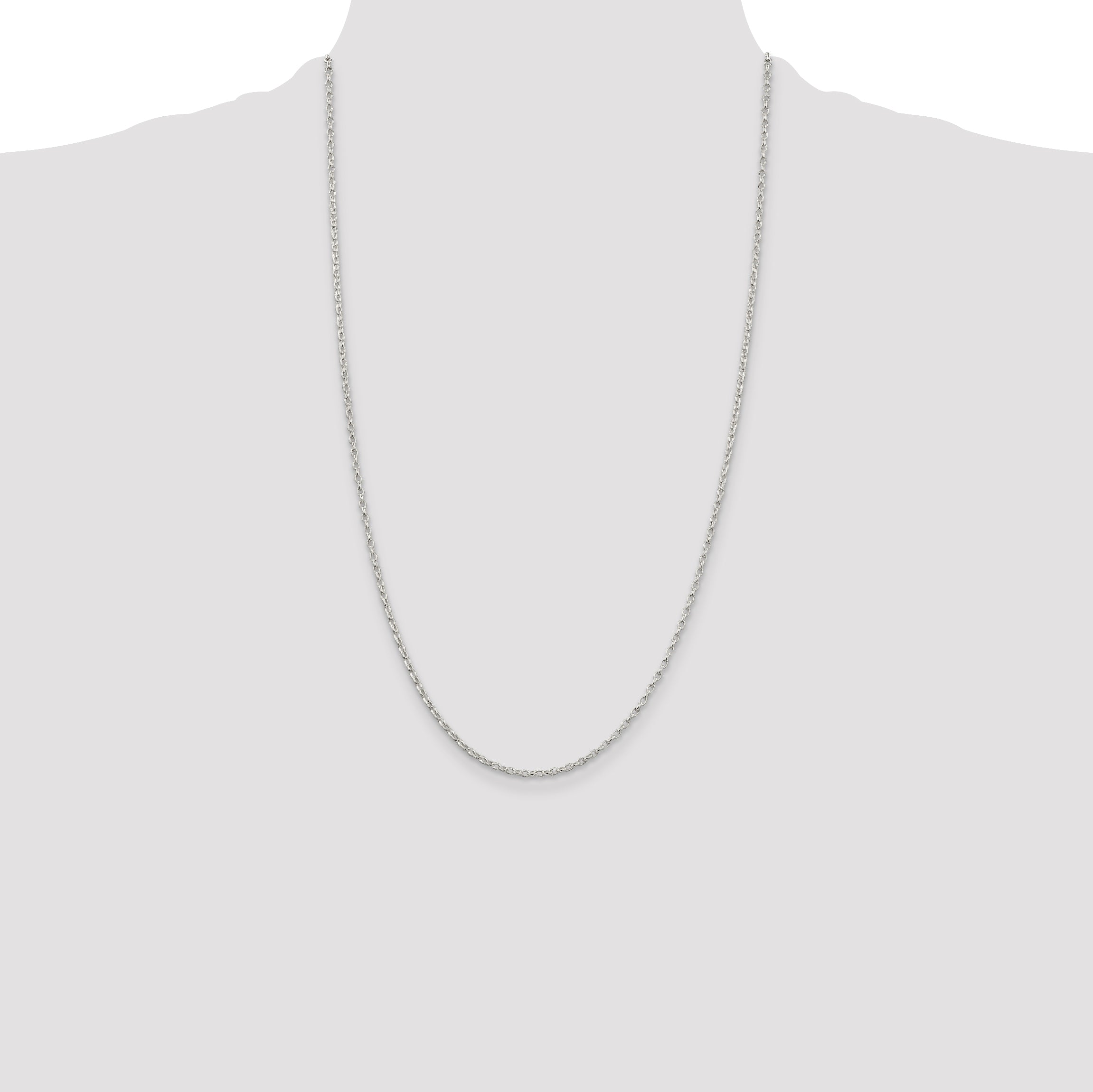 Sterling Silver 1.6mm Oval Fancy Rolo Chain