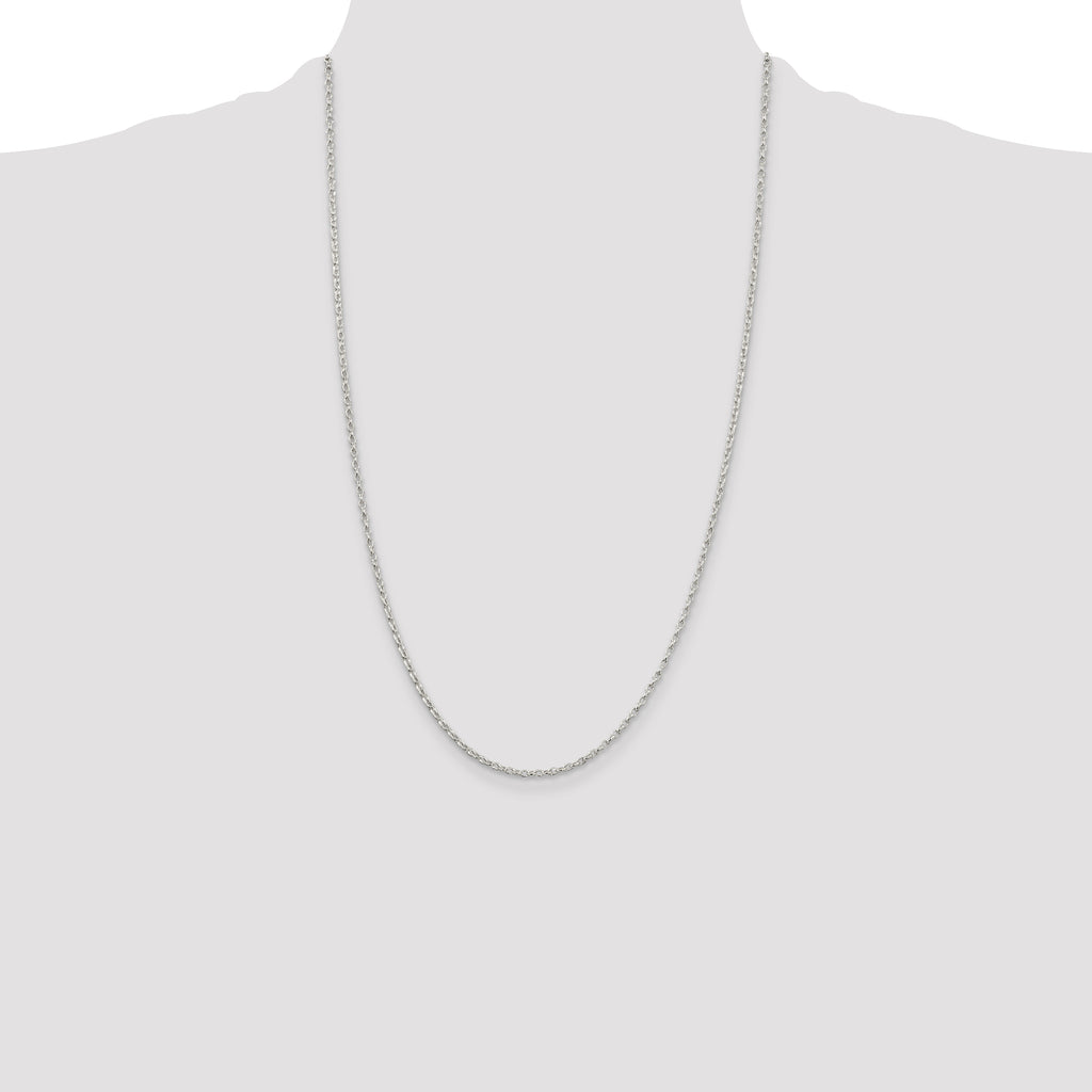 Sterling Silver 1.6mm Oval Fancy Rolo Chain