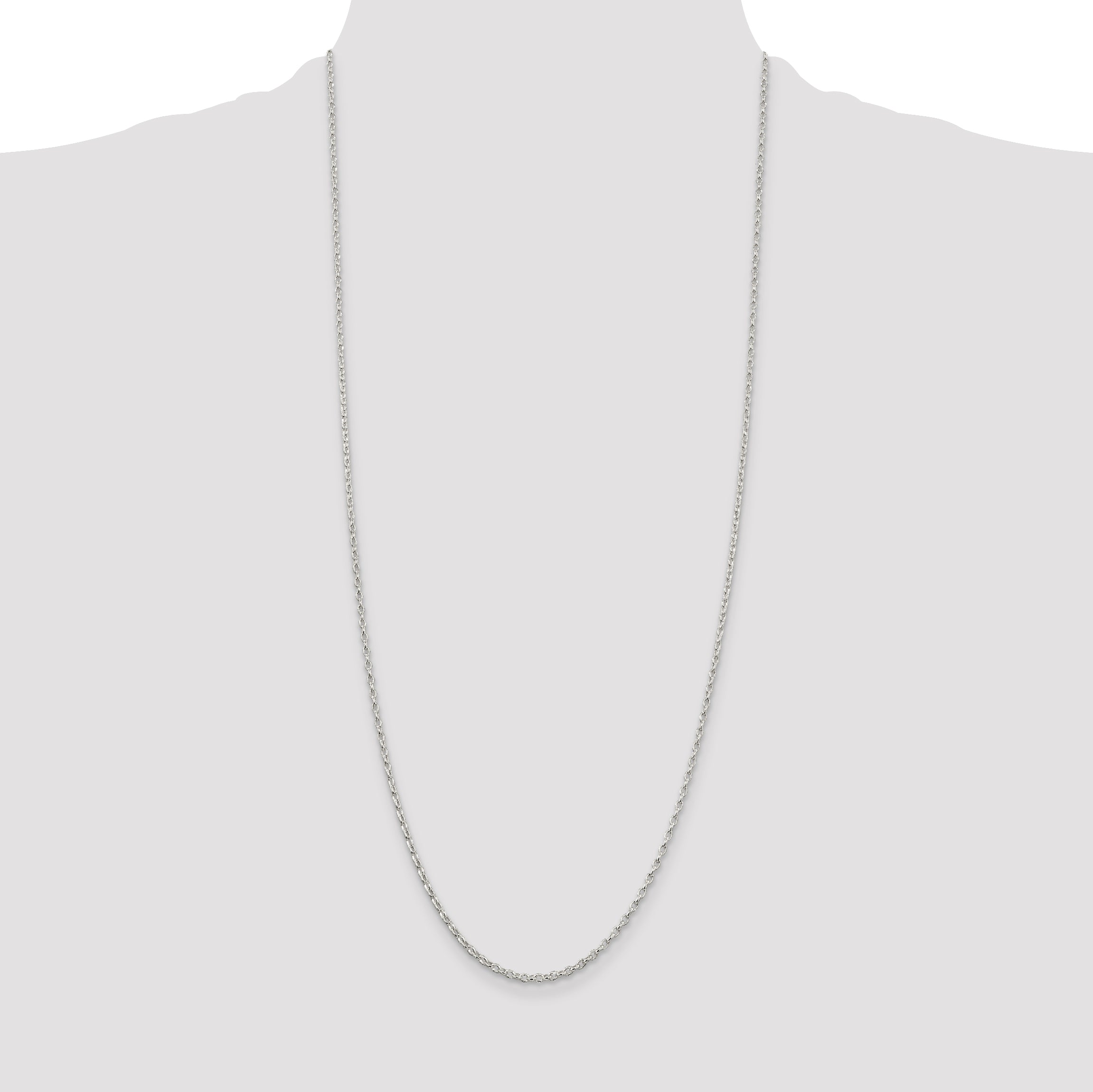 Sterling Silver 1.6mm Oval Fancy Rolo Chain