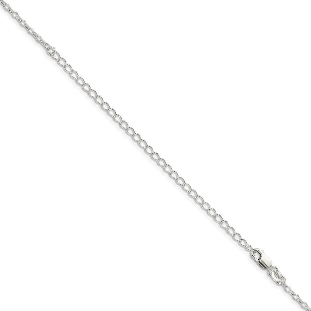 Sterling Silver 1.6mm Oval Fancy Rolo Chain With 4in ext.