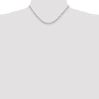 Sterling Silver Rhodium-plated 4mm Diamond-cut Rolo Chain
