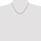Sterling Silver Rhodium-plated 4mm Diamond-cut Rolo Chain