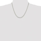 Sterling Silver Rhodium-plated 4mm Diamond-cut Rolo Chain