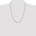 Sterling Silver Rhodium-plated 4mm Diamond-cut Rolo Chain