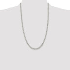 Sterling Silver Rhodium-plated 4mm Diamond-cut Rolo Chain