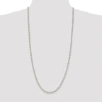 Sterling Silver Rhodium-plated 4mm Diamond-cut Rolo Chain