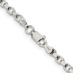 Sterling Silver 3.5mm Diamond-cut Rolo Chain