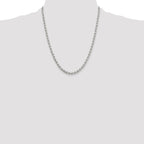 Sterling Silver 3.5mm Diamond-cut Rolo Chain