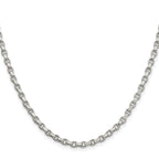 Sterling Silver Rhodium-plated 3.5mm Diamond-cut Rolo Chain