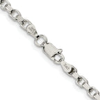 Sterling Silver Rhodium-plated 3.5mm Diamond-cut Rolo Chain