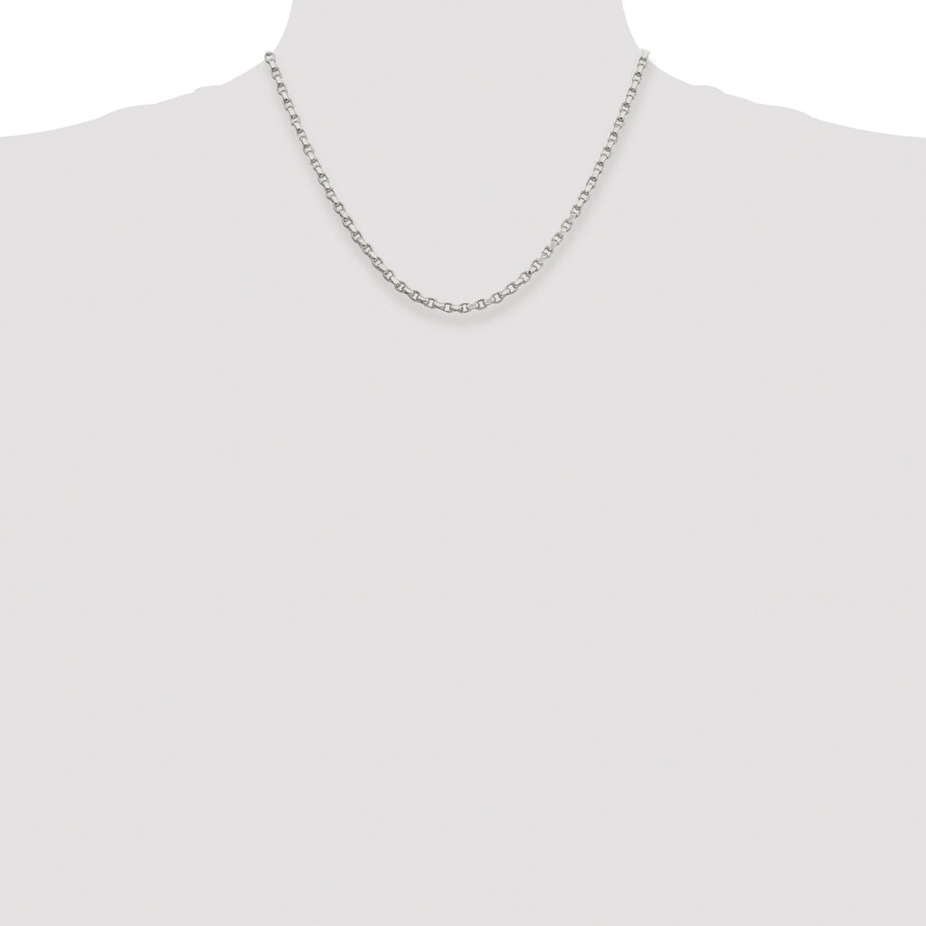 Sterling Silver Rhodium-plated 3.5mm Diamond-cut Rolo Chain