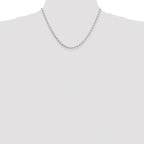 Sterling Silver Rhodium-plated 3.5mm Diamond-cut Rolo Chain