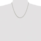Sterling Silver Rhodium-plated 3.5mm Diamond-cut Rolo Chain
