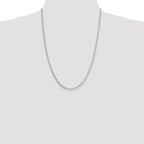 Sterling Silver Rhodium-plated 3.5mm Diamond-cut Rolo Chain