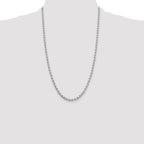 Sterling Silver Rhodium-plated 3.5mm Diamond-cut Rolo Chain