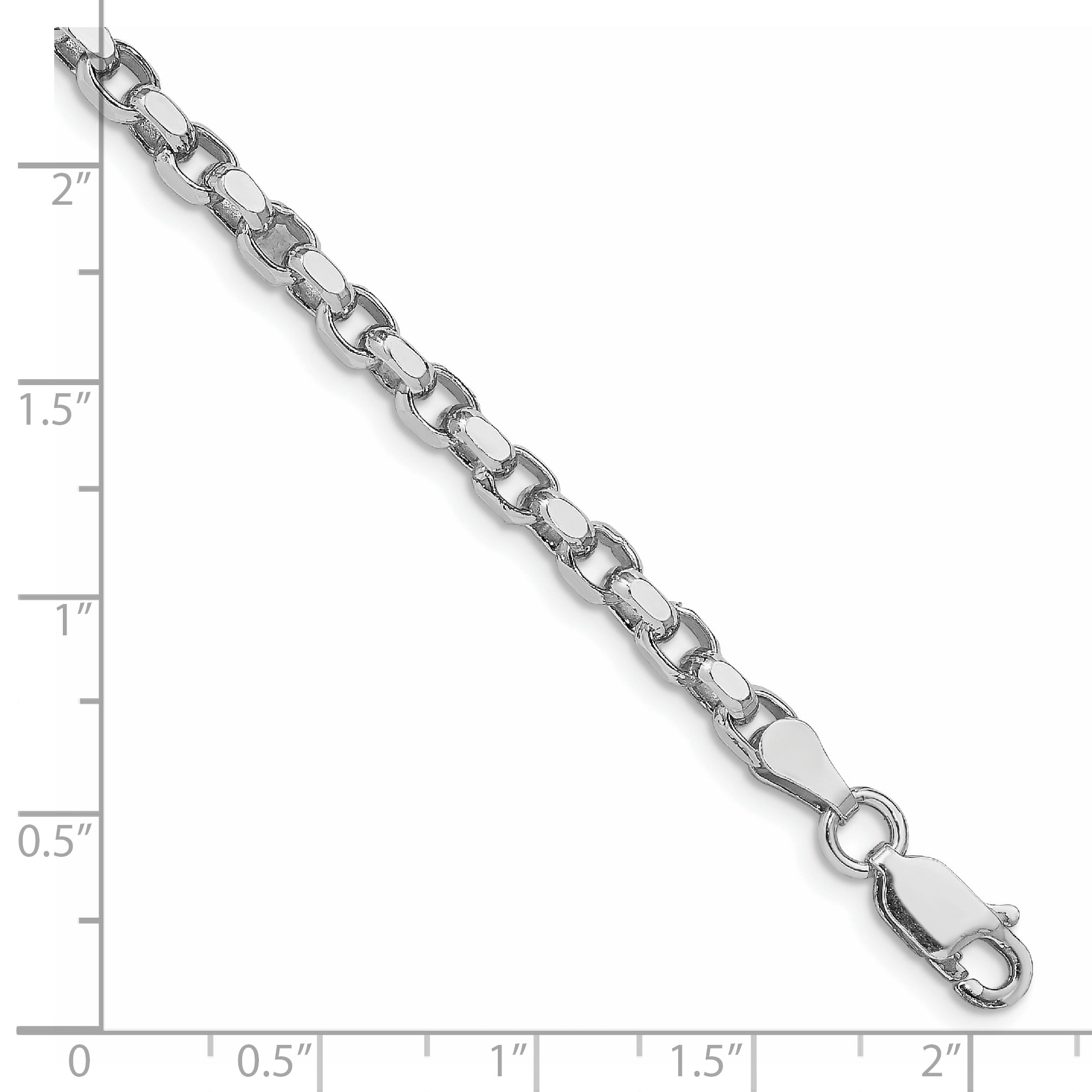 Sterling Silver Rhodium-plated 3.5mm Diamond-cut Rolo Chain Secondary image
