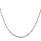 Sterling Silver Rhodium-plated 2.75mm Elongated Open Link Chain