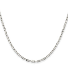 Sterling Silver Rhodium-plated 2.75mm Elongated Open Link Chain