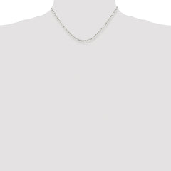 Sterling Silver Rhodium-plated 2.75mm Elongated Open Link Chain