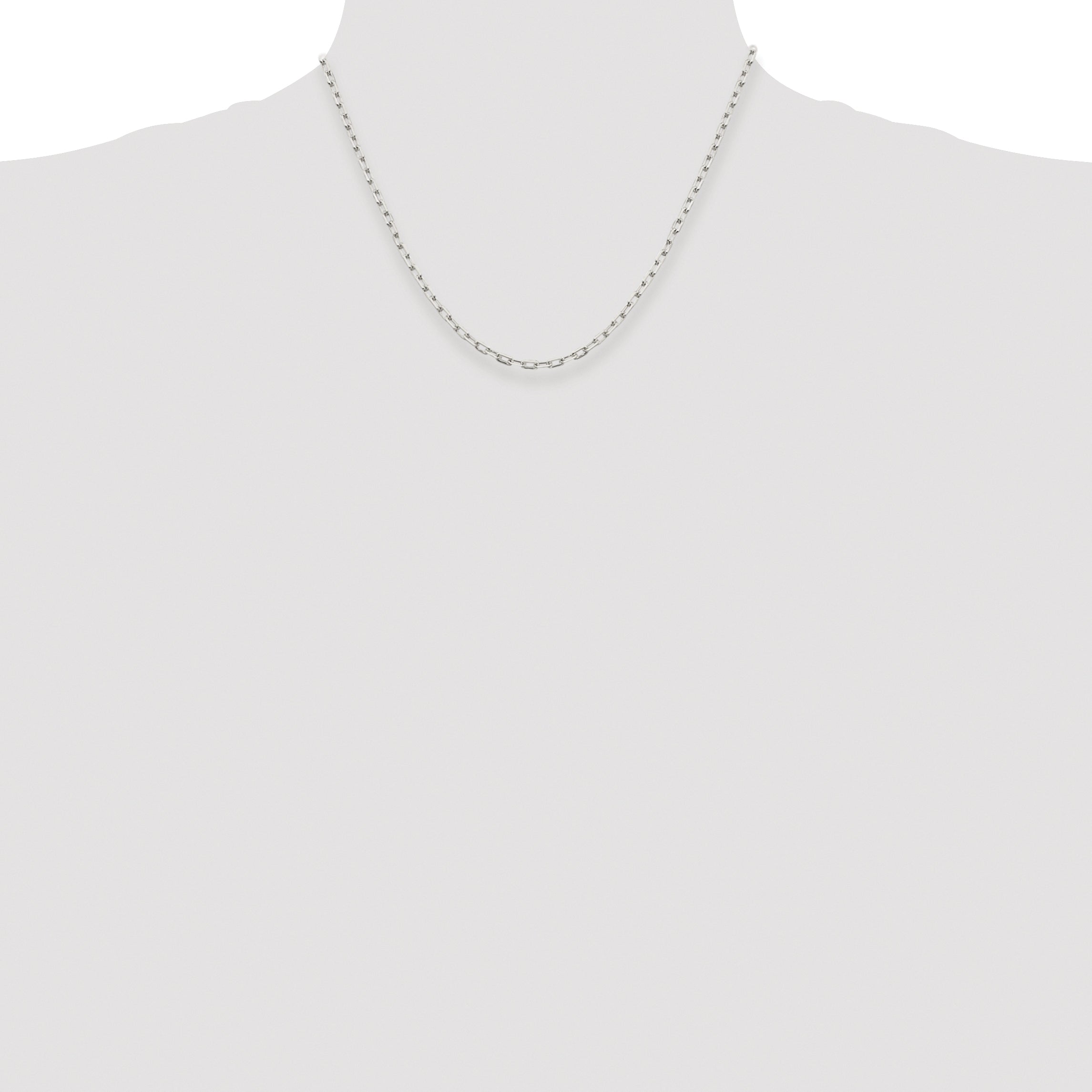 Sterling Silver Rhodium-plated 2.75mm Elongated Open Link Chain