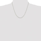 Sterling Silver Rhodium-plated 2.75mm Elongated Open Link Chain