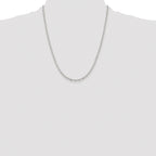 Sterling Silver Rhodium-plated 2.75mm Elongated Open Link Chain