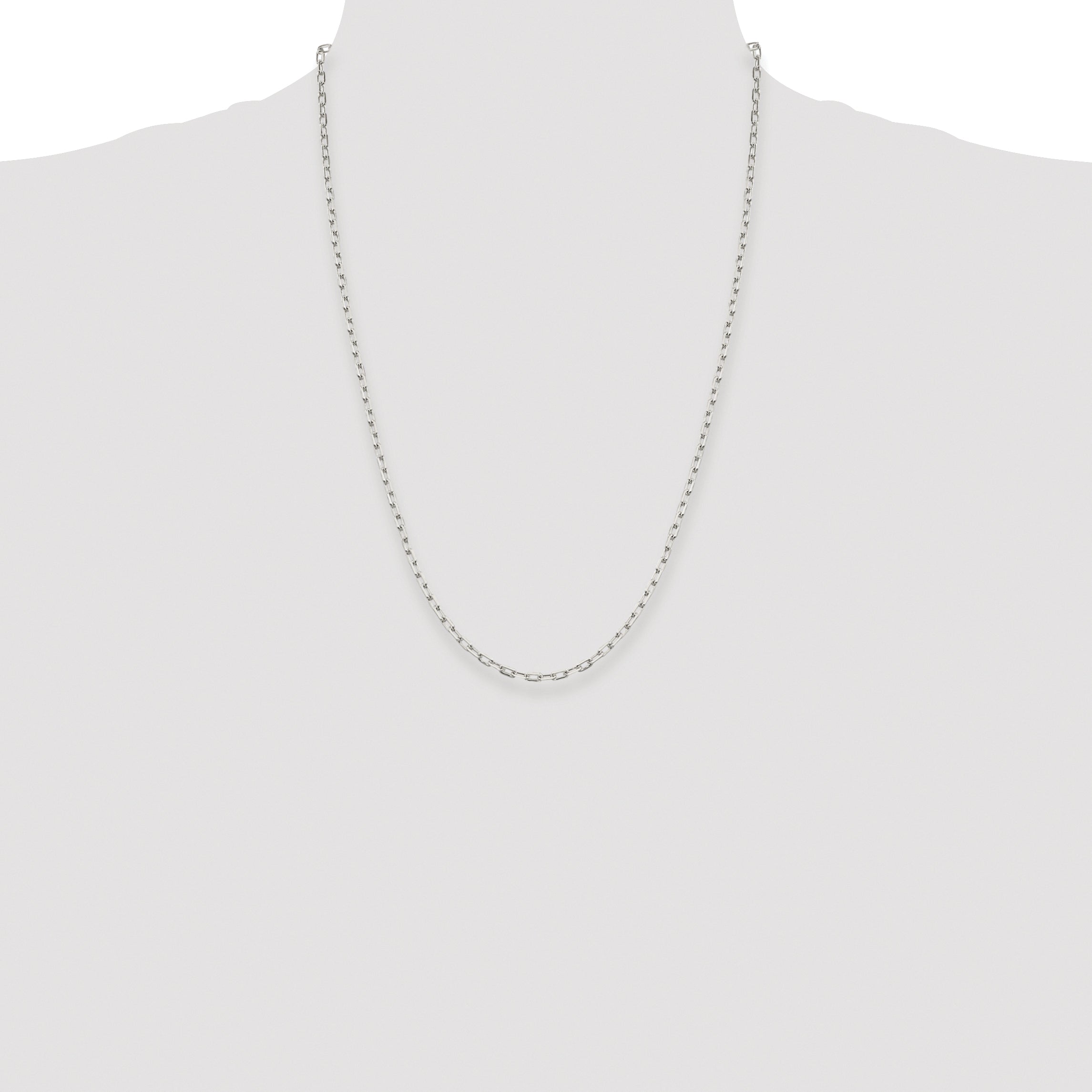 Sterling Silver Rhodium-plated 2.75mm Elongated Open Link Chain
