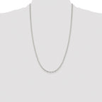 Sterling Silver Rhodium-plated 2.75mm Elongated Open Link Chain