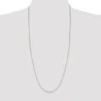 Sterling Silver Rhodium-plated 2.75mm Elongated Open Link Chain